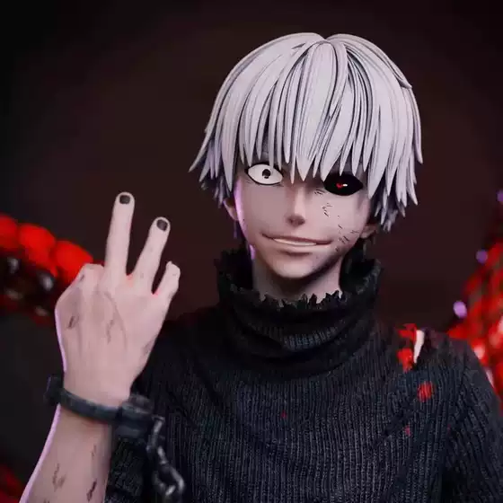 Kaneki Ken White Hair Four Kakuhou Form Tokyo Ghoul Anime Large GK Resin Figure Statue