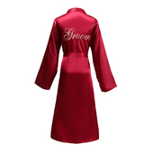 丝绸 冰丝结婚红色睡衣浴袍薄款 婚礼新郎晨袍男士 groom伴郎团长款