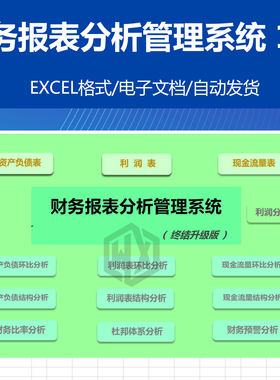 财务报表分析管理系统Excel表格模板资产负债杜邦体系财务预警