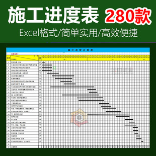 280款甘特图日程表项目管理表计划表项目指标业绩进度表Excel模板