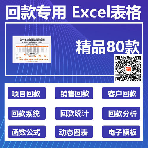 公司合同回款excel表格模板(销售项目客户)回款明细统计分析报表
