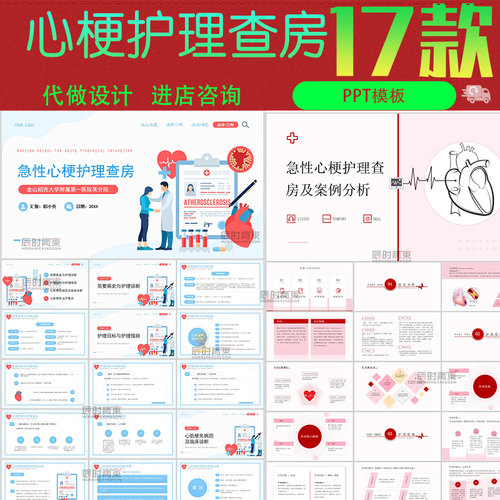 冠心病急性心梗护理查房案例分析心肌梗死心梗塞ppt学习课件模版
