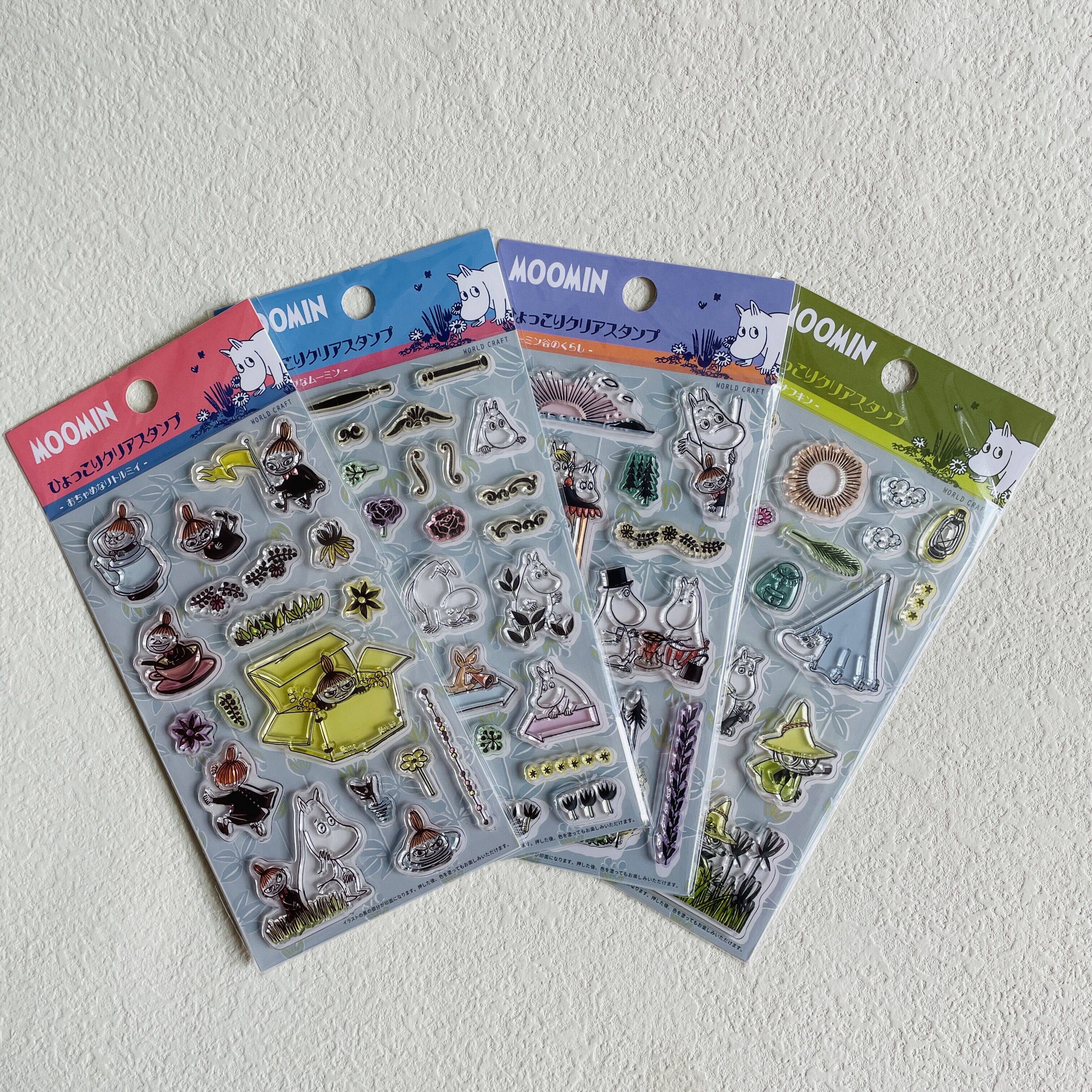 包邮现货日本文具world craft 姆明亚美moomin 透明印章手帐装饰