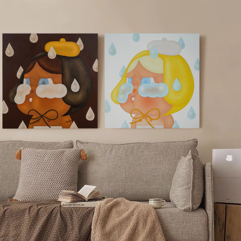 泡泡玛特CRYBABY数字油画哭娃手工diy填色油画手绘挂画丙烯装饰画图片