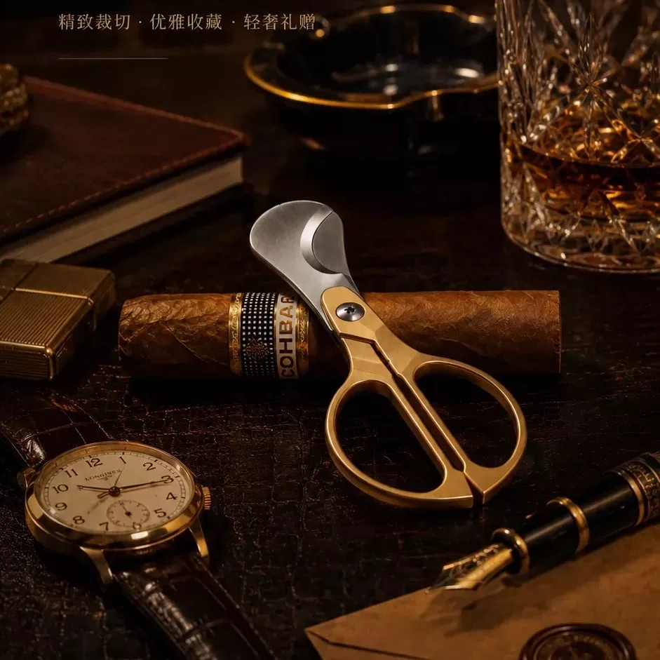 高品质雪茄剪钳便携工具双刃顺滑锋利雪夹剪手柄式雪茄专用礼盒装