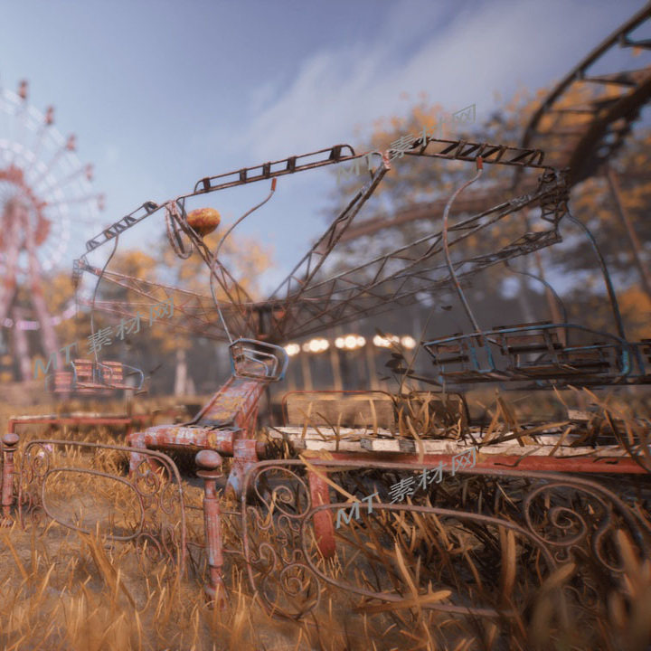 UE5虚幻5次世代末日灾难废土废墟破旧游乐场景游戏环境Abandoned