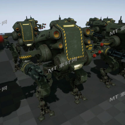 UE5虚幻5次世代科幻赛博朋克机器人机甲角色模型MECH BIPED