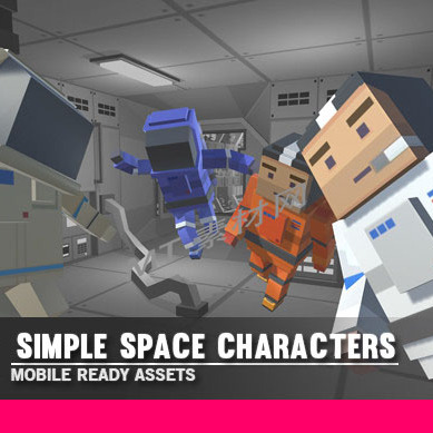 Unity优三缔卡通低多边形太空游戏人物角色Simple Space