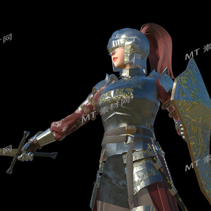 UE5虚幻5次世代古代女战士骑兵角色动画模型ESM Royal Knight