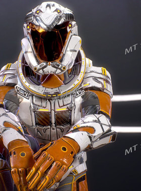 UE5虚幻5次世代科幻盔甲战士角色人物动画骨骼绑定模型Armor7