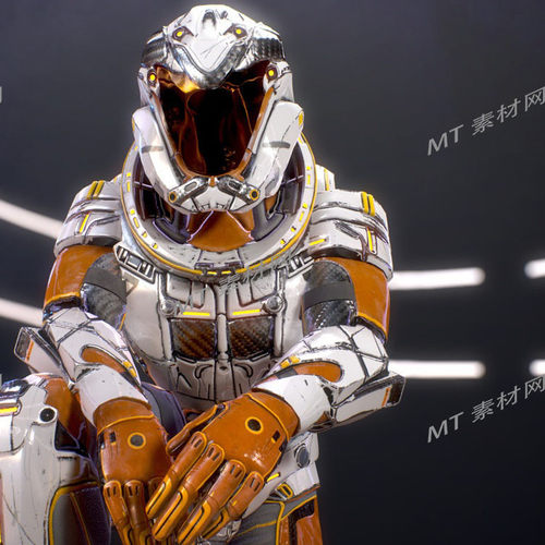 UE5虚幻5次世代科幻盔甲战士角色人物动画骨骼绑定模型Armor7