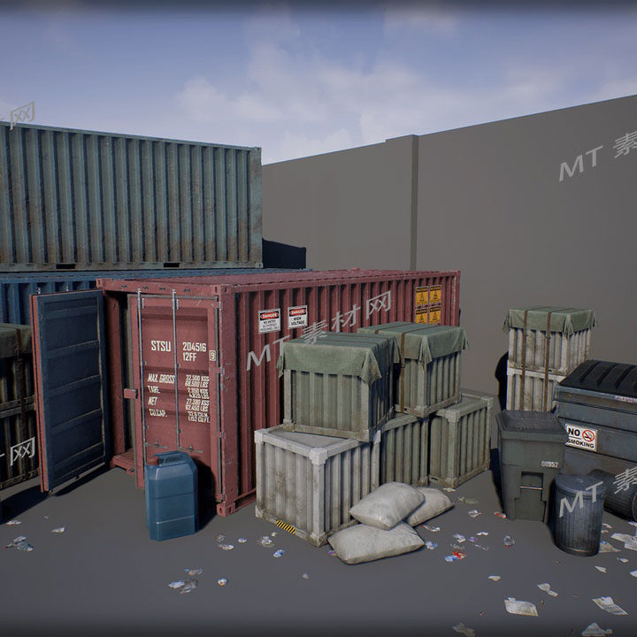 UE5写实集装箱城市工业道具