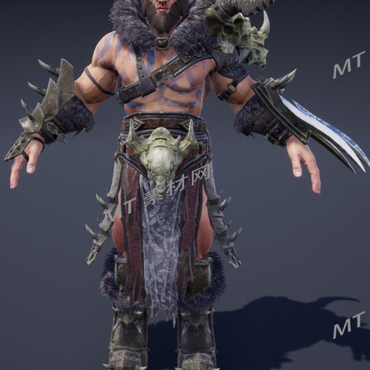 UE5虚幻5次世代中世纪野蛮人战士角色模型Barbarian RPG兽人战士