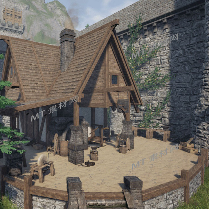 UE5卡通风格化铁匠铺场景