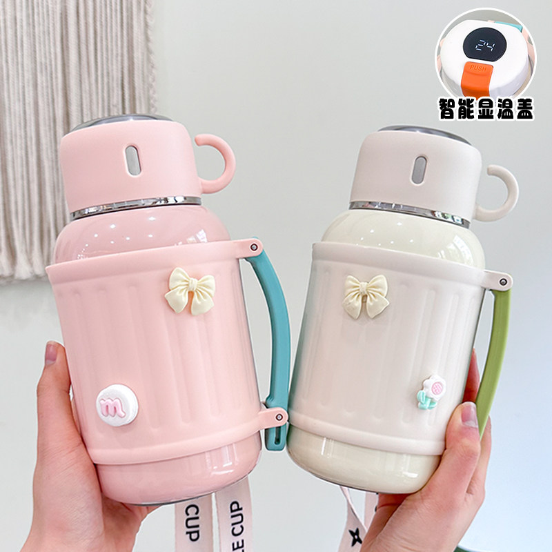 大容量保温杯女生高颜值斜跨水壶316不锈钢1000ml大肚杯上学专用,餐饮具,保冷/保温杯,淘宝优惠券,粉丝福利购,淘宝优惠卷