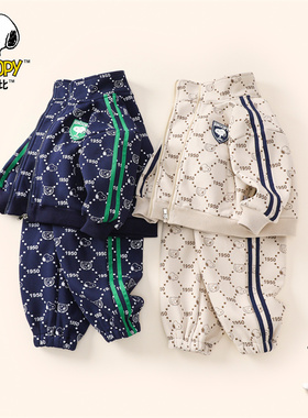 【两件套】SXM1201史努比老花麦穗满印加绒卫衣套装