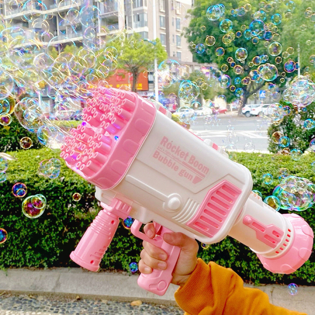 超大号64孔儿童手持火箭吹泡泡机抖音网红电动加林特泡泡枪玩具