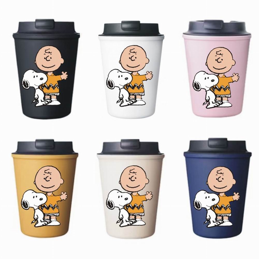 带盖双层大众咖啡杯塑料日韩