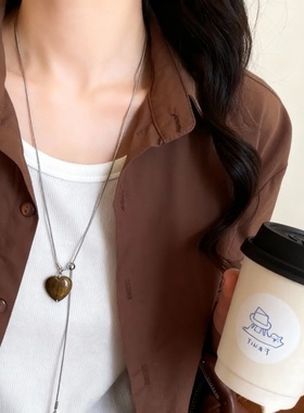 爱心项链韩系简约吊坠装饰女ins风小众设计高级感百搭时尚毛衣链