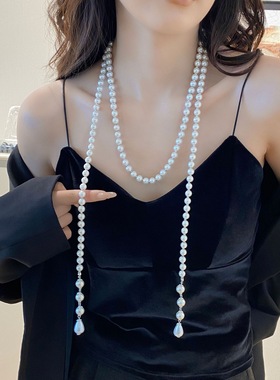 赫本风长款叠戴珍珠项链女毛衣链气质高级感轻奢小众2025新款爆款