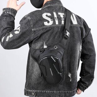 2025春季新款男士包袋拉链单肩包尼龙布EVA压壳机车包胸包腿包