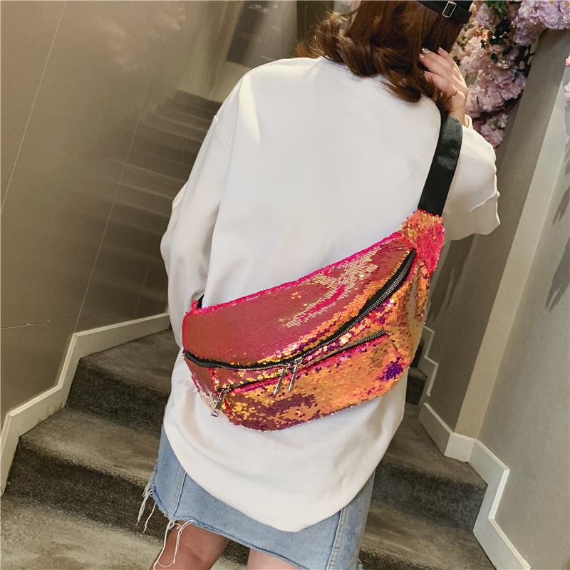 multi-function Chest pack 2019 new pattern Korean Edition One shoulder Messenger Waist pack ins Ultra-fire Versatile Sequins Disco dancingin the Leather/Lady bags/Men's bag, Ms. bags  category - from Buy2taobao.com to provide professional Taobao agent buy service