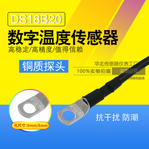 鼻带孔接线耳DS18B20温度传感器