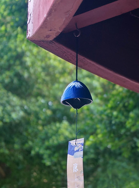 日式复古南部铸铁风铃金属挂件富士山雪门上露营中式铃铛挂饰礼物