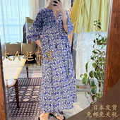 pas日本代购 VIP7折大A逛东京ne quittez 简约印花宽松连衣裙2色