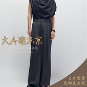 VIP7折大A逛东京1er日本代购 高腰宽松醋酸休闲裤 2色B1054AFP016