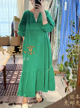 大A逛东京ne quittez pas日本代购 纯棉纯色连衣裙4色