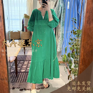 大A逛东京ne quittez pas日本代购 纯棉纯色连衣裙4色