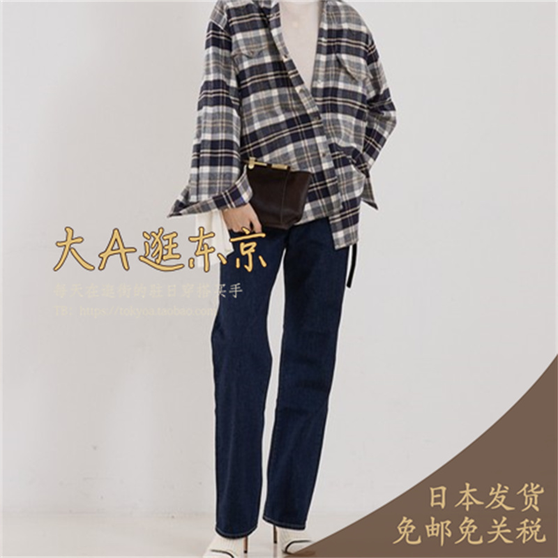 大A逛东京byc日本代购 秋冬新款100％纯棉百搭直筒牛仔裤