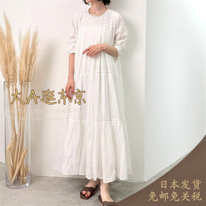 大A逛东京ne quittez pas日本代购 纯棉分层宽松连衣裙8色