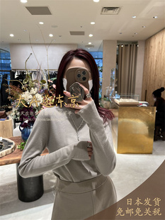 大A逛东京CHAOS日本代购 针织打底上衣5色 堆堆领修身