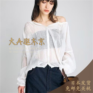 预约3月中旬大A逛东京BRILL日本代购 100％全麻薄透舒适上衣2色