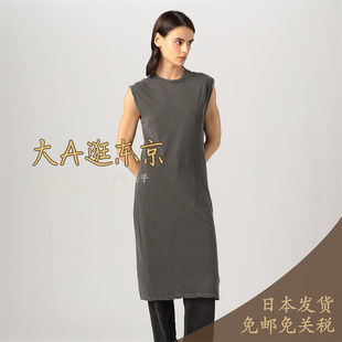 限时大A逛东京Edition日本代购 100％纯棉复古圆领无袖连衣裙日制