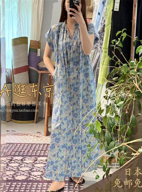 限 大A逛东京ne quittez pas日本代购 纯棉短袖碎花连衣裙2色