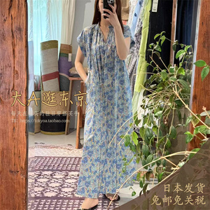 限 大A逛东京ne quittez pas日本代购 纯棉短袖碎花连衣裙2色