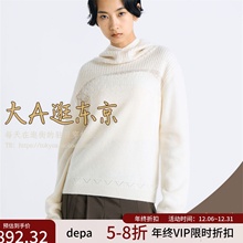 VIP6折大A逛东京Edition日本代购 蕾丝镂空连帽毛衣针织衫2色