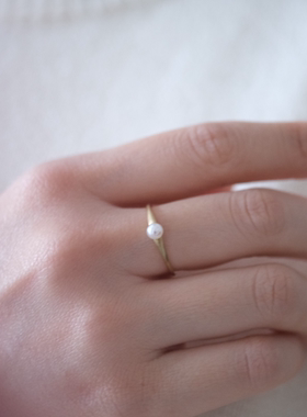 18K金经典单颗珍珠戒指系列