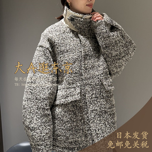 VIP7折大A逛东京ST日本 羊毛混翻领毛呢短外套2色