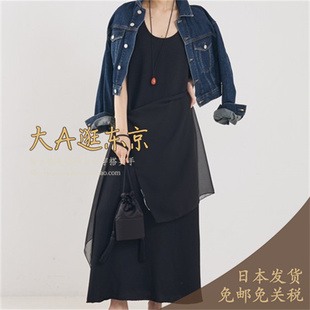 圆领连衣裙 无袖 大A逛东京byc日本代购 100％人造丝长款