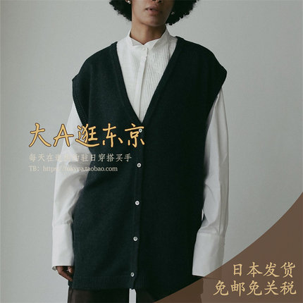 VIP6折大A逛东京HER日本代购 羊毛棉混针织背心马夹2色