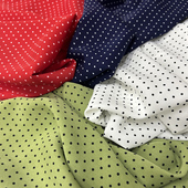 连衣裙小圆点面料 聚酯纤维衬衫 时尚 小波点不透雪纺布料