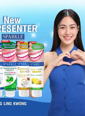 泰国购Sparkle牙膏抗敏感薄荷清凉清垢柠檬苏打清爽牙齿清新口气