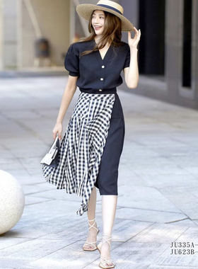 台湾女装 J景 春夏 新款 女装 *U623B 休闲 百搭 显瘦半身裙 2080