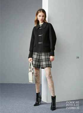 台湾 女装 J景 秋冬 新款 女装 *V221A 休闲 百搭 毛呢外套 3380