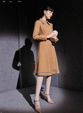 CANDACE 洪*女 秋冬 专柜 女装 81870E 时尚修身显瘦 连衣裙 3580