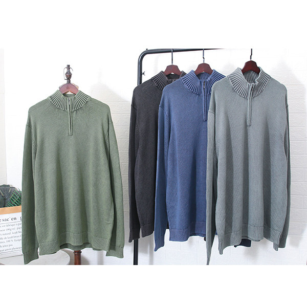 2024新款男加肥加大码休闲宽松半拉链套头针织衫毛衣,男装,针织衫/毛衣,淘宝优惠券,粉丝福利购,淘宝优惠卷